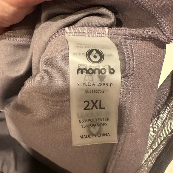 Mono B Purple Lightly Lined Sports Bra Size 2X NWT - Picture 3 of 4